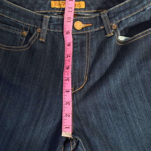 Seven7 Flare Leg Jeans Embellished Pockets Size 6 - Picture 7 of 8